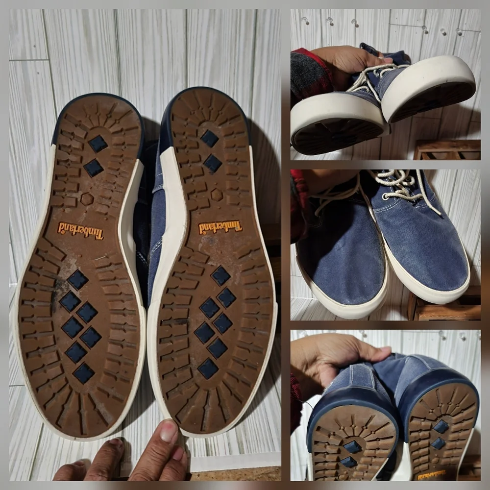 Timberland Roll Top Chukka Men's Size 10.5 Shoes Navy Blue White A1A42